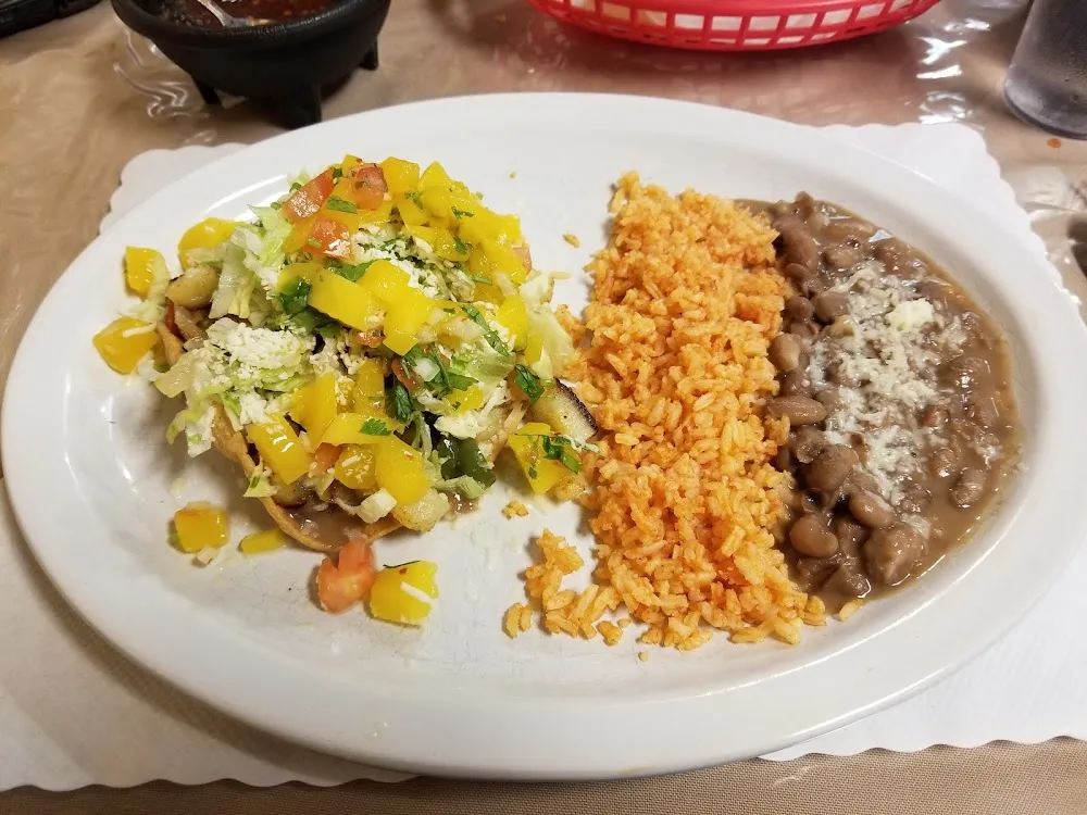 Veggie Fajita Tostada Combo Plate